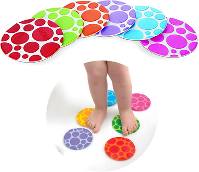 Munchkin Tapis de bain antidérapant Dots - Grippy Dots - Technologie White Hot™ - Brille en cas de surchauffe - Lot de 6 tapis de bain - 9,5 cm par tapis de glissement
