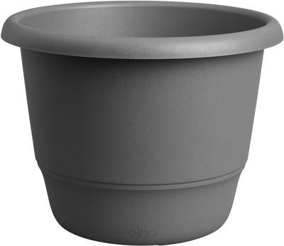 Elho amiga round 55 - grand pot de fleurs pour intérieur extérieur - 100% plastique recyclé - ø 55 x h 41,3 cm - anthracite