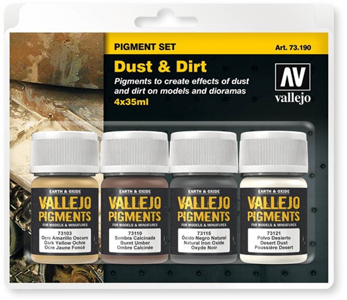 Décoration de modélisme Vallejo - 73190 poussière - saleté - ensemble d'effets de pigments