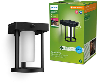 Philips LED Applique solaire Philips Camill ronde - ultra efficace - avec élément lumineux opale