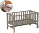 Cododo Geuther, lit d'extension, berceau - à roulettes - 45x90 cm - lit bébé jusqu'à 9 kg - bois de hêtre massif - taupe