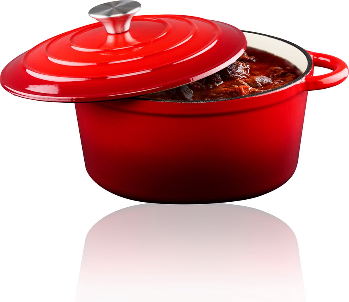 Alpina poêle en fonte ø24cm rouge