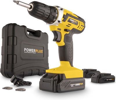 Perceuse sans fil Powerplus powx00501 - Perceuse à batterie 20 V pour bois et métal - incl. batterie, chargeur et embouts