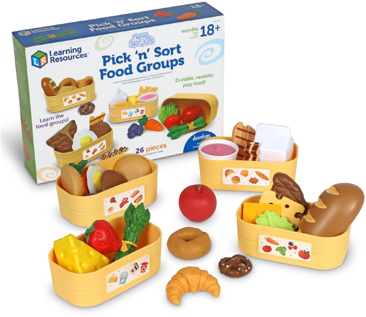 Ensemble de groupes alimentaires de jouets de ressources d'apprentissage - jouets éducatifs. - 3+