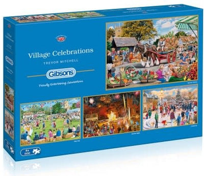 Gibsons - fêtes du village (par Trevor Mitchell) - 4×500 pièces 48×34cm (l×h) - puzzle pour adultes