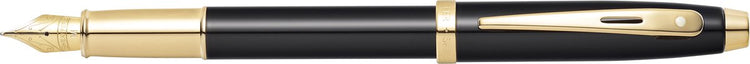 Stylo plume Sheaffer 100 - e9322 - f - ton or noir brillant - sf-e0932243