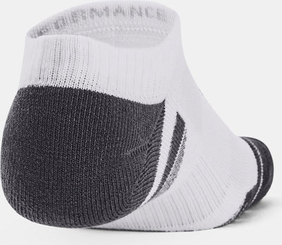 Under armour ua performance tech 3pk ns-wht chaussettes de sport unisexes - blanc - gris jet