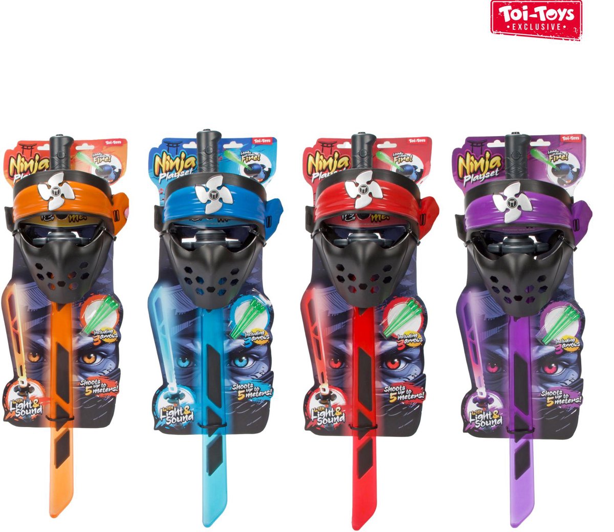 Épée et masque de lumière ninja avec de la lumière et du son 4 assorti