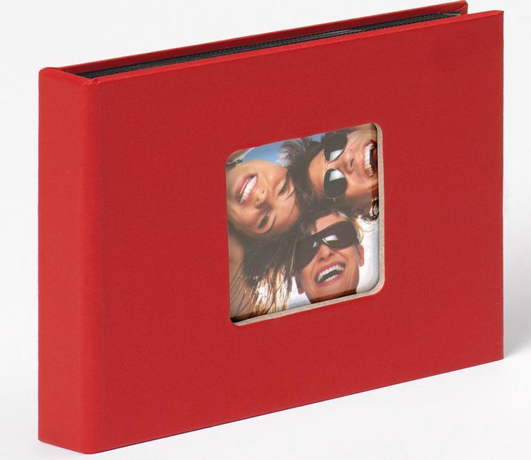 Walther fun - insert d'album photo - 36 photos 10x15 cm - rouge - structure en lin