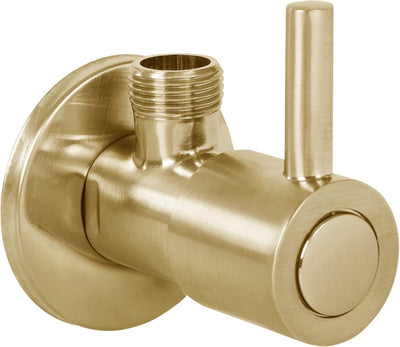 Robinet d'angle Differnz or mat - avec rosace 1 2 3 8 - robinetterie WC