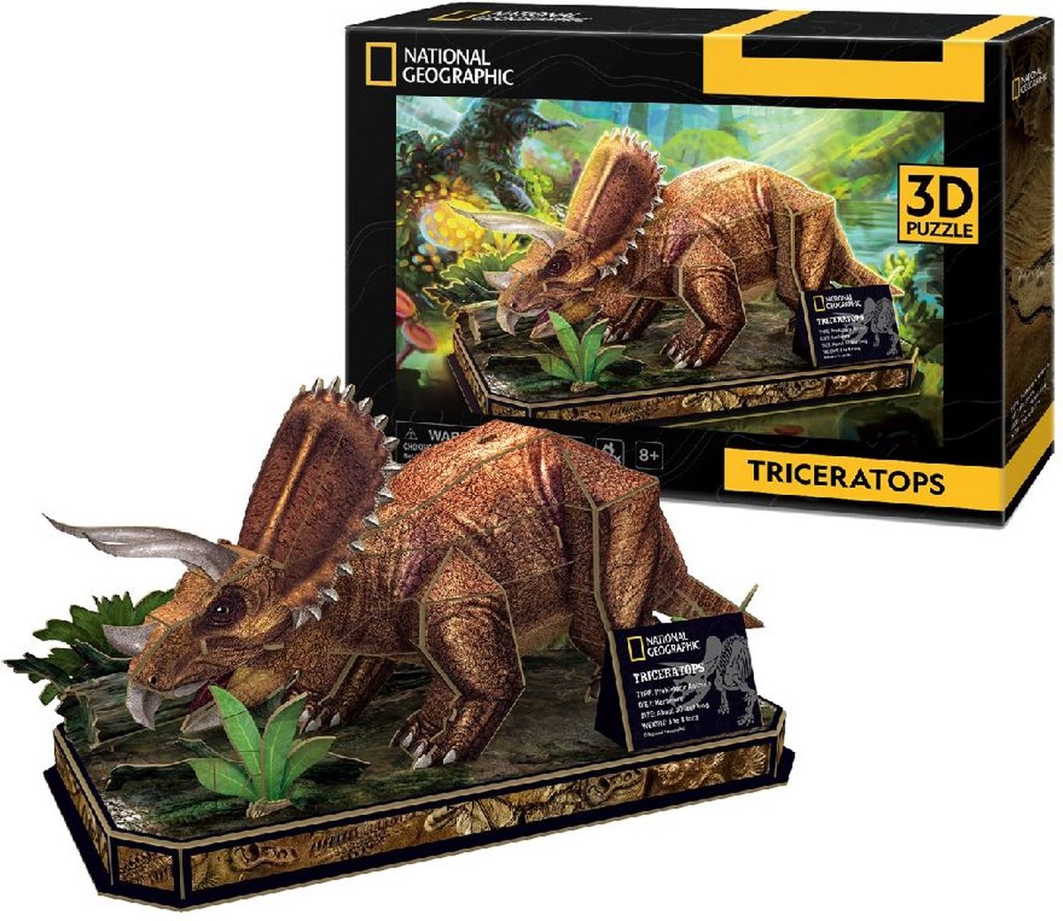 Puzzle 3d puzzle cubique National Geographic Triceratops