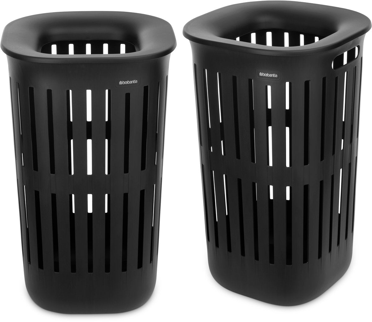 Brabantia panier à linge collect-it - lot de 2 - avec couvercle - 55 l - noir