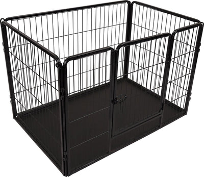 Enclos pour chiens Flamingo - enclos pour chiots - chenil - cage pour chien - kazan noir m - 109x72x72cm - métal avec revêtement époxy - serrure coulissante - tiroir amovible - pour chiens de petite et moyenne taille - intérieur