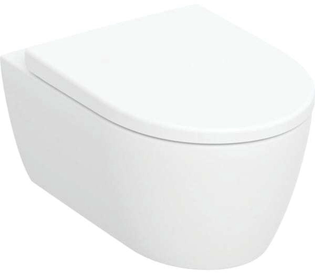 Pack WC mural Geberit Icon - 36x53x37,5cm - chasse profonde - sans rebord - anti-salissures - céramique - blanc brillant