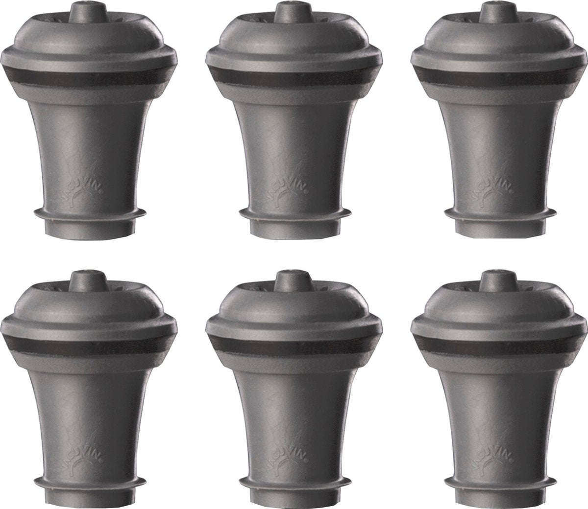 Vacuvin vacu vin bouchons à vin lot de 6 – bouchons de rechange pour économiseur de vin – réutilisables – gris
