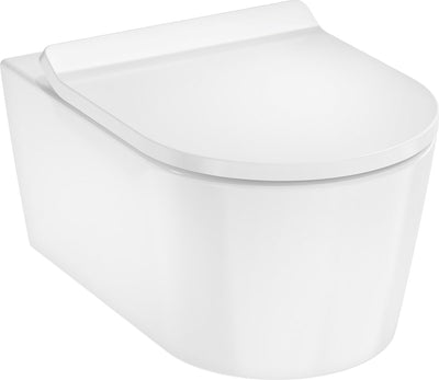 Hansgrohe elupura s - WC suspendu avec siège à fermeture douce, sans rebord, chasse d'eau aquahelix, ecosmart, blanc 60344450