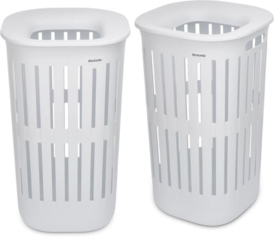 Panier à linge Brabantia collect-it - lot de 2 - avec couvercle - 55 l - blanc