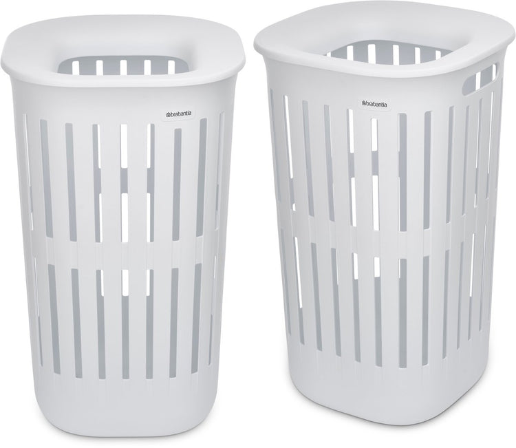 Panier à linge Brabantia collect-it - lot de 2 - avec couvercle - 55 l - blanc