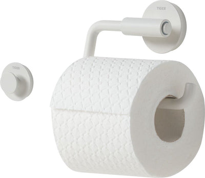 Tiger urban - porte-rouleau de papier toilette sans rabat (1x) - avec crochet à serviette petit (1x) - blanc