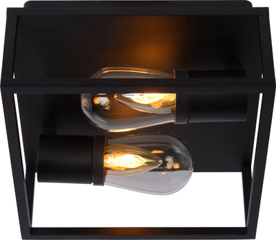 Lucide carlyn - plafonnier (plafonnier) salle de bain - 2xe14 - ip54 - noir