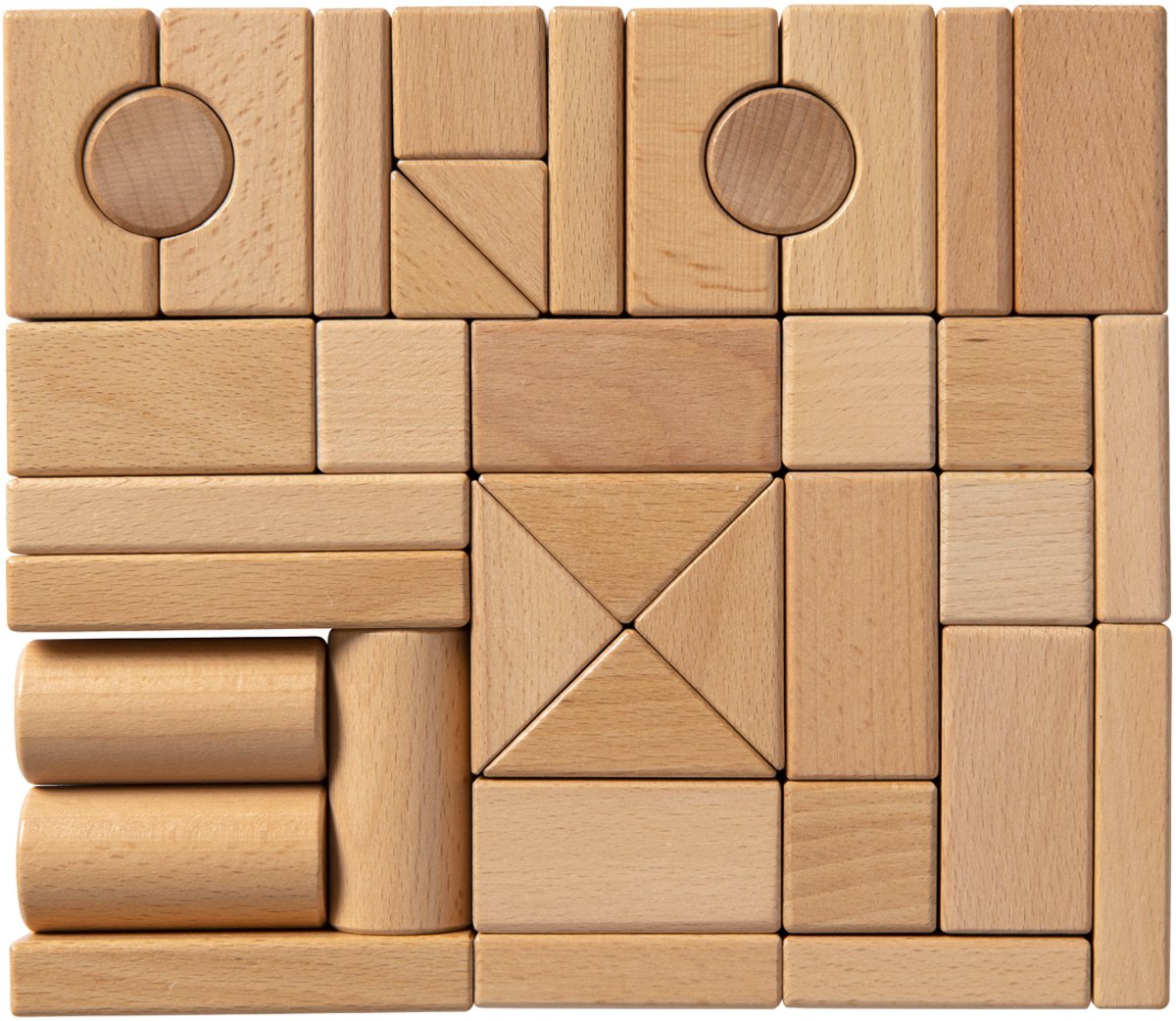Van Dijk Toys blocs en bois de hêtre - 44 pièces