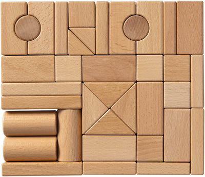 Van Dijk Toys blocs en bois de hêtre - 44 pièces