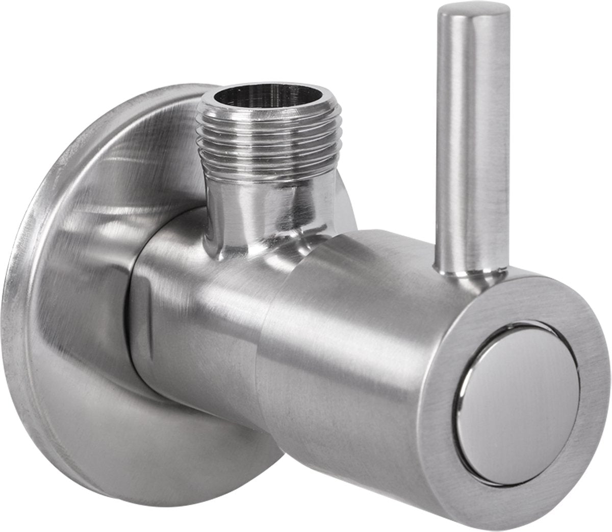 Robinet d'angle Differnz chrome mat - avec rosace - mitigeur WC