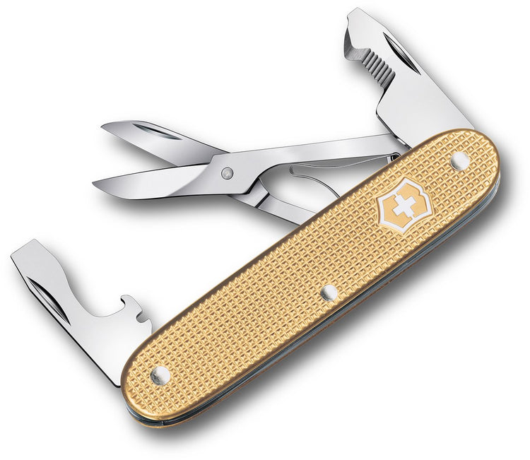 Couteau de poche intelligent Victorinox Companion Alox - 93 mm - 6 fonctions - or