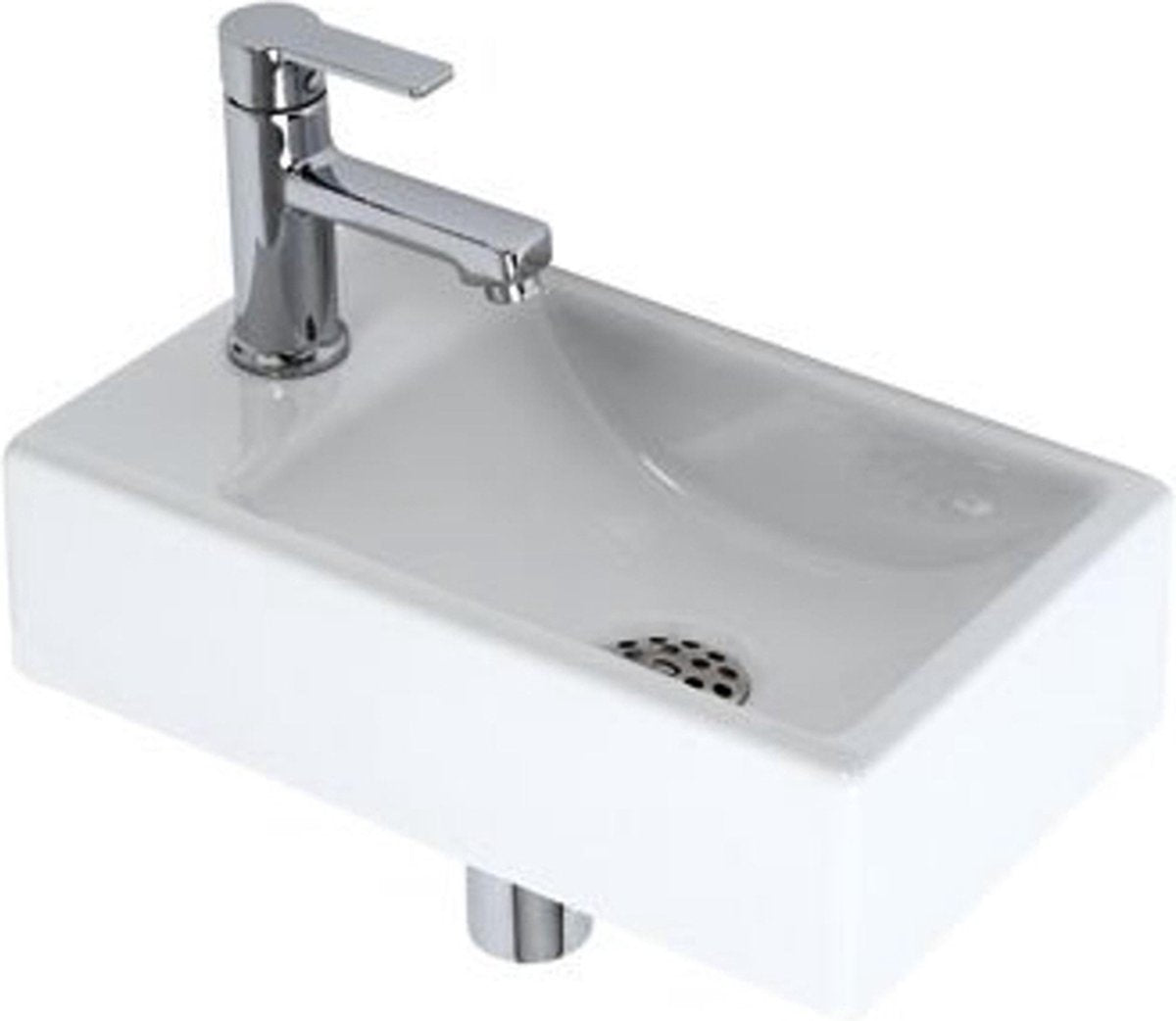 Ensemble de fontaine Plieger Houston - ensemble de fontaine de toilettes - ensemble de fontaine gauche - céramique - incl. siphon de robinet - blanc
