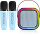 Vision products ensemble d'enceintes karaoké avec 2 microphones bleu