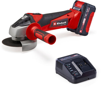 Meuleuse d'angle sur batterie Einhell tc-ag 18 115 li kit - power x-change - 18 v li-ion - ø115 mm - 8 500 t min - max. profondeur de coupe : 28 mm - incl. 1x batterie 4,0 Ah et chargeur