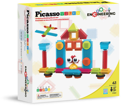 Picassotiles Tactic Picasso Tiles - Jouets de construction - Blocs de construction hérisson - Jouets de construction - Jouets à tige - Jouets de construction créatifs - 41 pièces - à partir de 3 ans