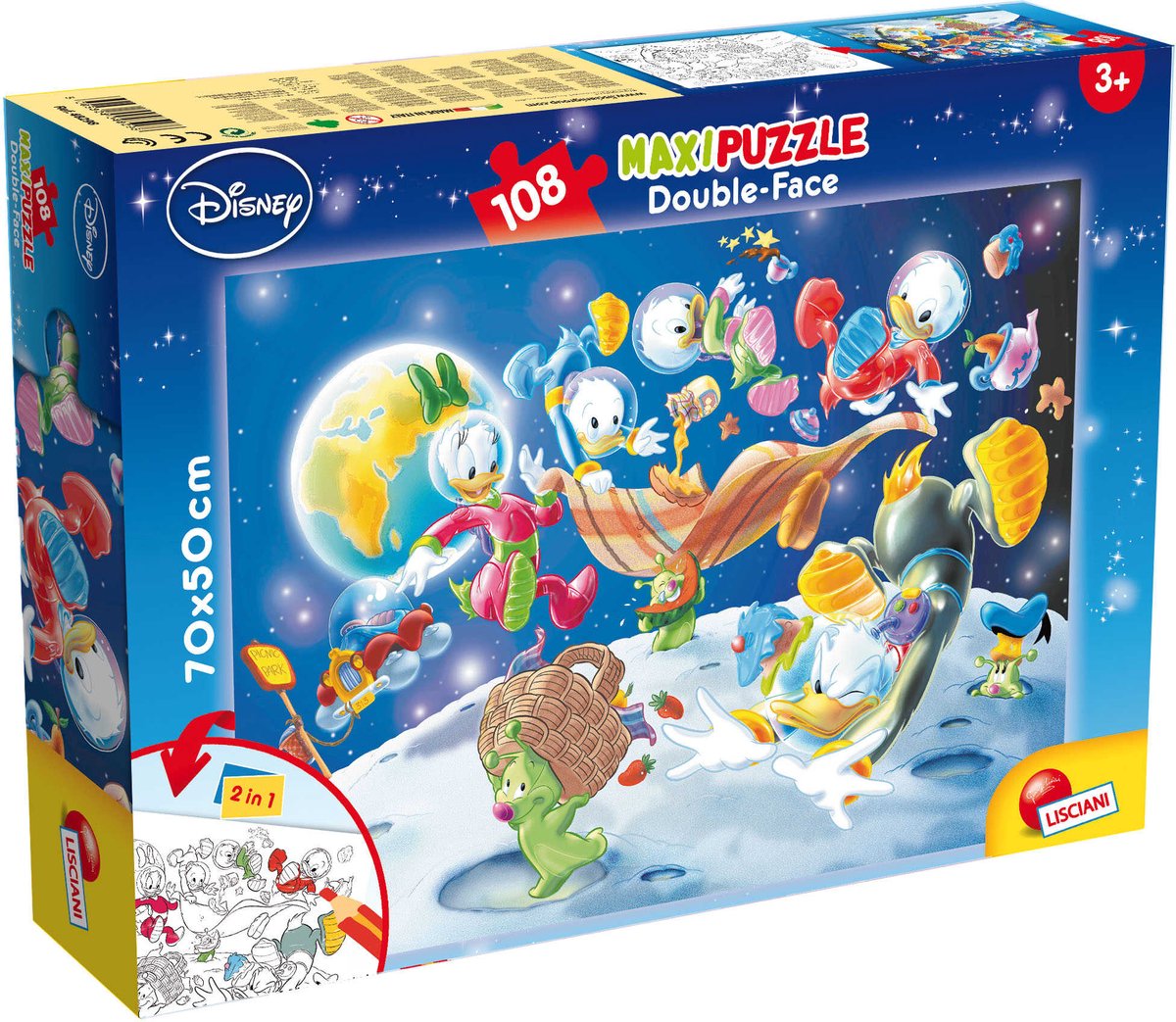 Lisciani Disney Puzzle Df Maxi Floor 108 Mickey Mouse - Dans l'espace