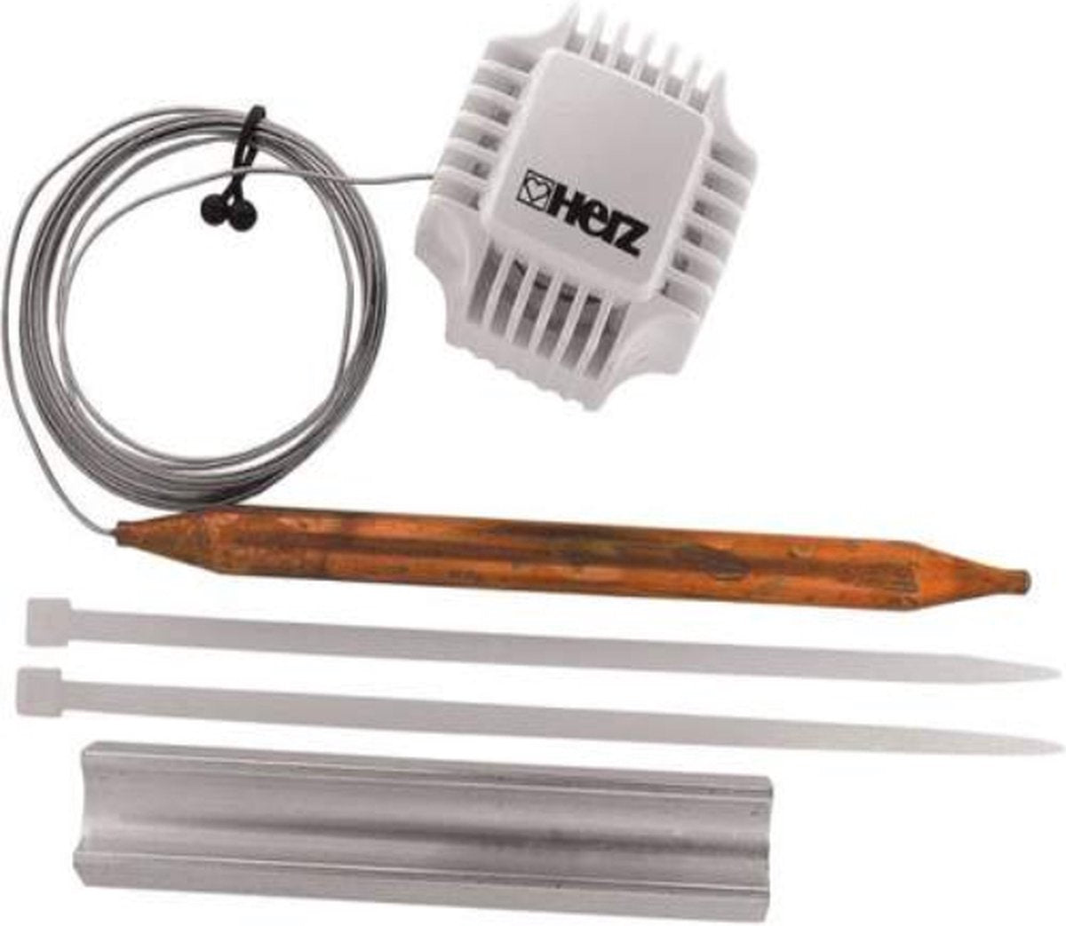 Elément de commande Herz 7420 avec capteur de contact m28x1,5 20-50 c capillaire 2m droit, blanc