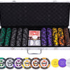Set de poker dans un coffret en argent - mise élevée 500 jetons 14gr.