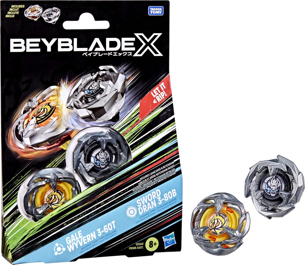 Ensemble duopack Beyblade x Gale Wyvern 3-60t et Sword Dran 3-80b