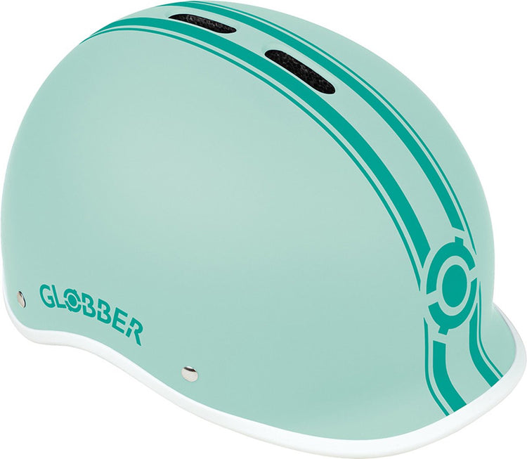 Casque Globber - casque urban xs pastel mint - menthe - éclairage LED - casque abs - réglable - xs 47-51 cm