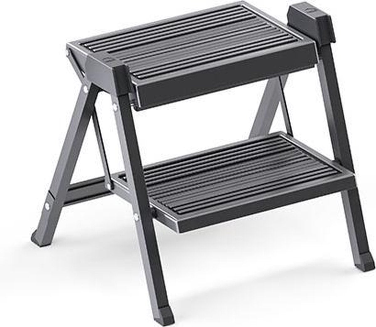Marchepied pliable Hailo stepfix - marches de cuisine antidérapantes marches de caravane - robustes et compactes - gris