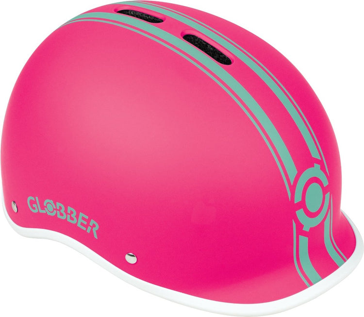 Casque Globber - casque urban s m fuchsia - rose violet - éclairage LED - casque abs - réglable - s-m 51-55 cm