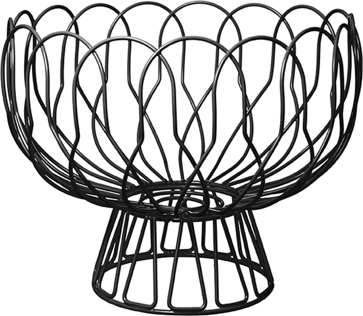 Present time coupe à fruits filaire - métal noir - 26x28cm - fer - scandinave - salon