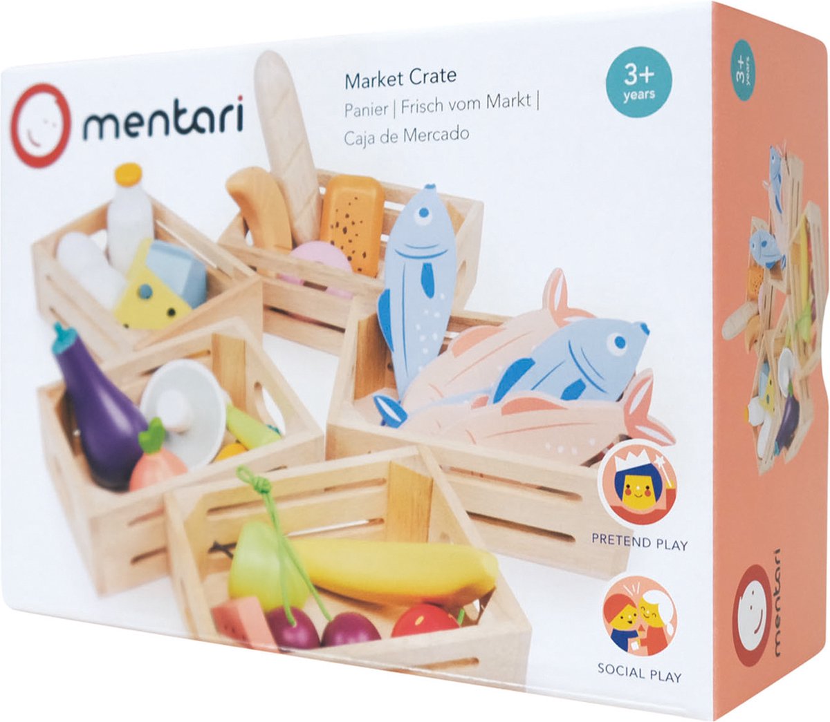 Panier Mentari - poisson - 14,5x10,5x5cm - 6 parties - 3 ans