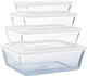 Plat de cuisson Pyrex Cook Freeze avec couvercle - lot de 4 pièces - verre -