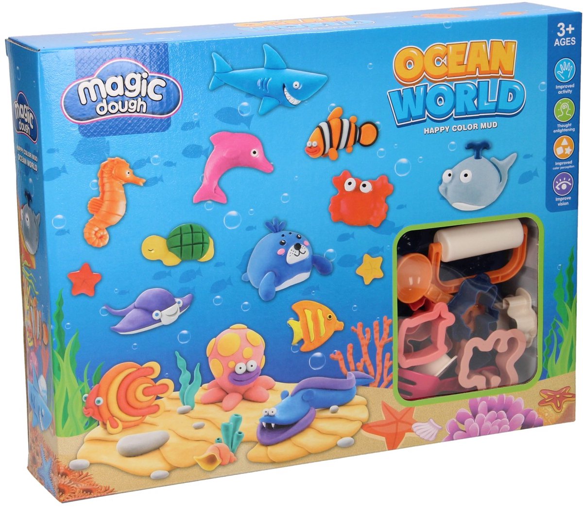 Set en argile monde sous-marin - 6 pots en argile
