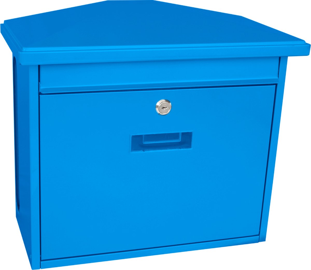 Partie en V - boîte aux lettres murale zamoran - acier galvanisé peint par poudrage - bleu - boîte aux lettres