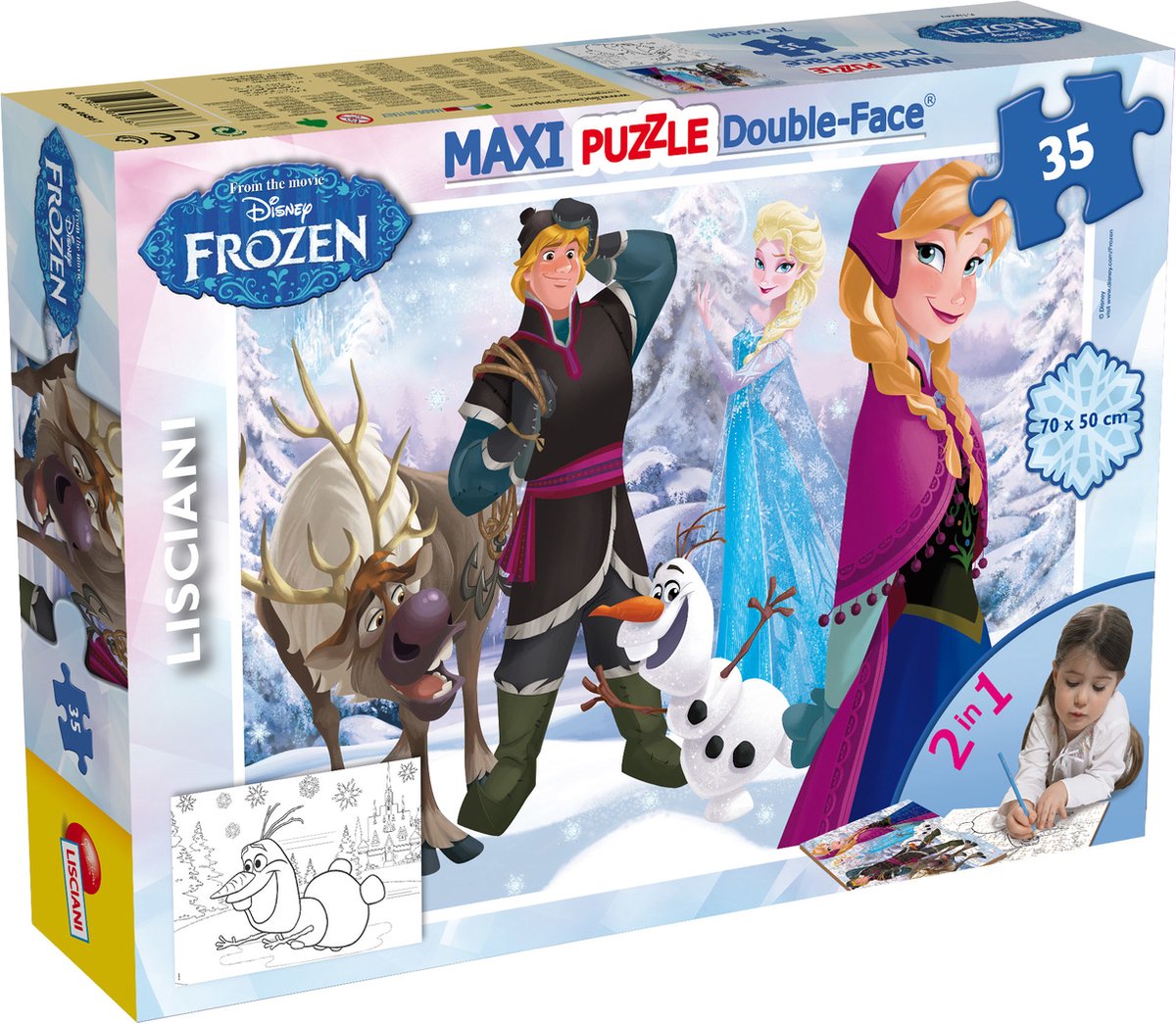 Lisciani Disney puzzle df maxi étage 35 congelé jouant sur la glace