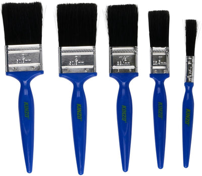 Jeu de pinceaux Kinzo – 5 pièces – pinceaux 12, 25, 38 et 50 mm – pour les travaux de peinture dans et autour de la maison