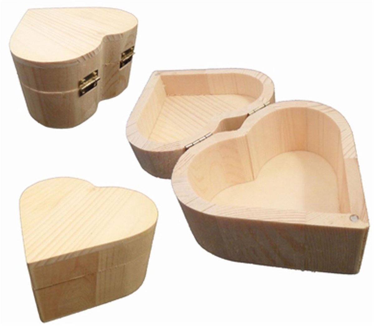 Playwood Boîte en bois en forme de coeur, 10 cm