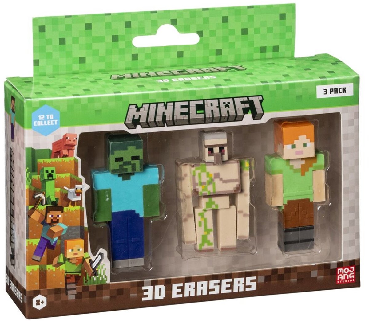 Jeu de gommes Minecraft 3D MC4021C 3 parties