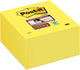 Notes super autocollantes Post-it ®, cube, jaune fluo, 76 mm x 76 mm