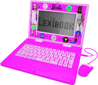 Ordinateur portable éducatif bilingue Lexibook barbie avec 170 activités (85 dans chaque langue) écran 6,7 et fr